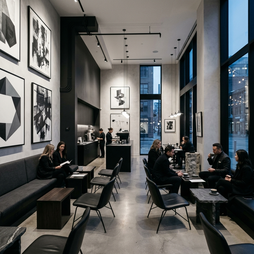 Venue Wall Curation & Placement Flow — Venue interface enabling hospitality managers to discover available art, build virtual walls, and submit placement proposals to artists.